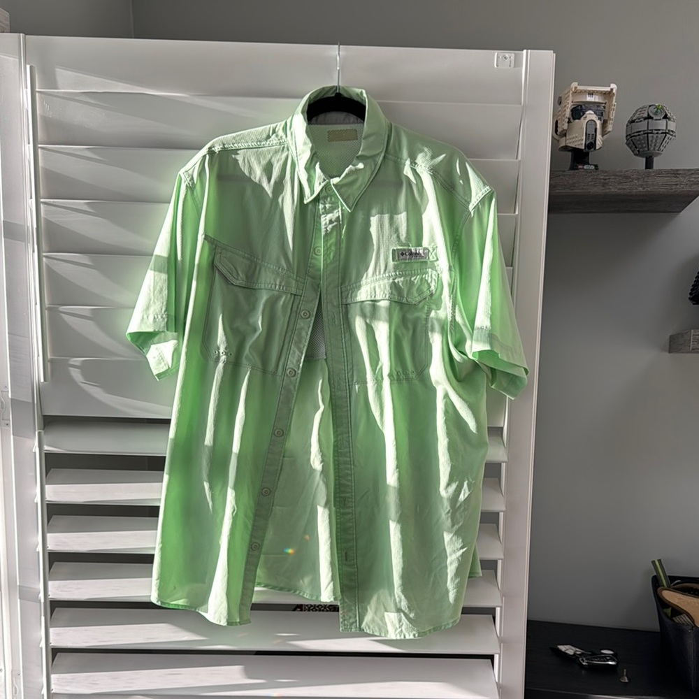 Men's Light Green Columbia Boat Shirt
